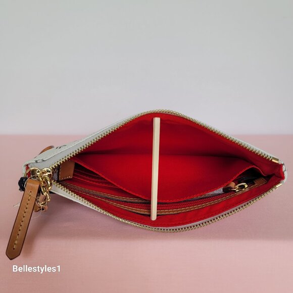 DOONEY & BOURKE Blakely Signature Logo Print Large Wristlet- Bone color ⭐ - Picture 15 of 16